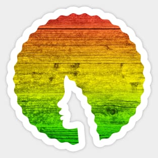 Afro Hair Woman with African Rasta Colors, Black History Sticker